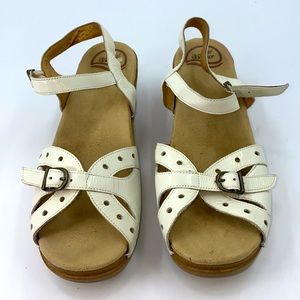 Women's White Leather Sandals